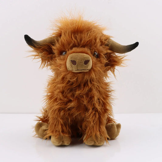 Simulation Highland Cow Plush Toy Soft Stuffed Animal Toy Lifelike Highland Cow Kawaii Kids Gift Toy Girls Birthday Gift