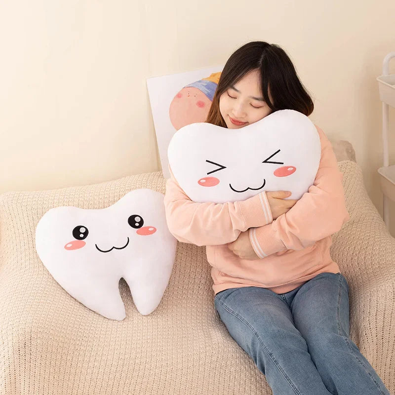 20-40CM Lovely Simulation Tooth Plush Toys Cute White Teeth Stuffed Soft Pillow Funny Sofa Cushion Decor Gift For Children kids