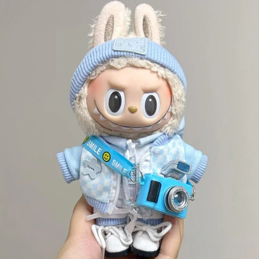 For Labubu V1 V2 for Bao-ao outfit Doll Clothes Fashion Sports Clothes Doll Clothes Color Match Hoodies Dolls Accessories