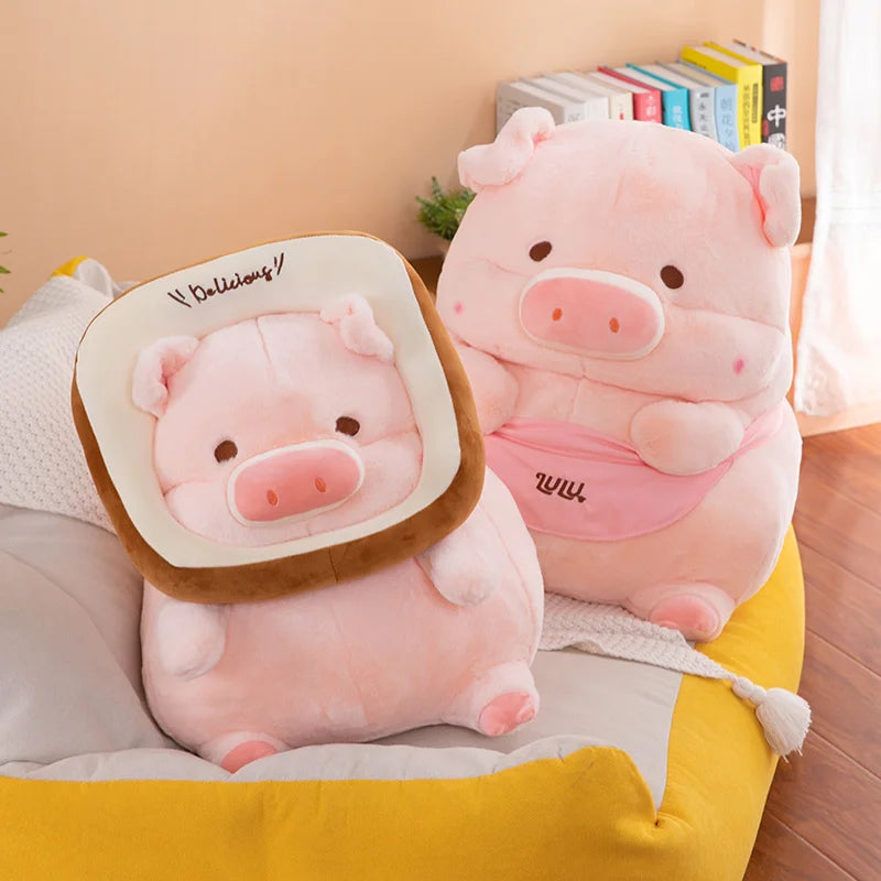 30CM Kawaii Anime Toast Lulu Pig Plush Toy Lovely Stuffed Animals Bread Piggy Soft Doll Room Decor Girl Birthday Toys Cute Gift