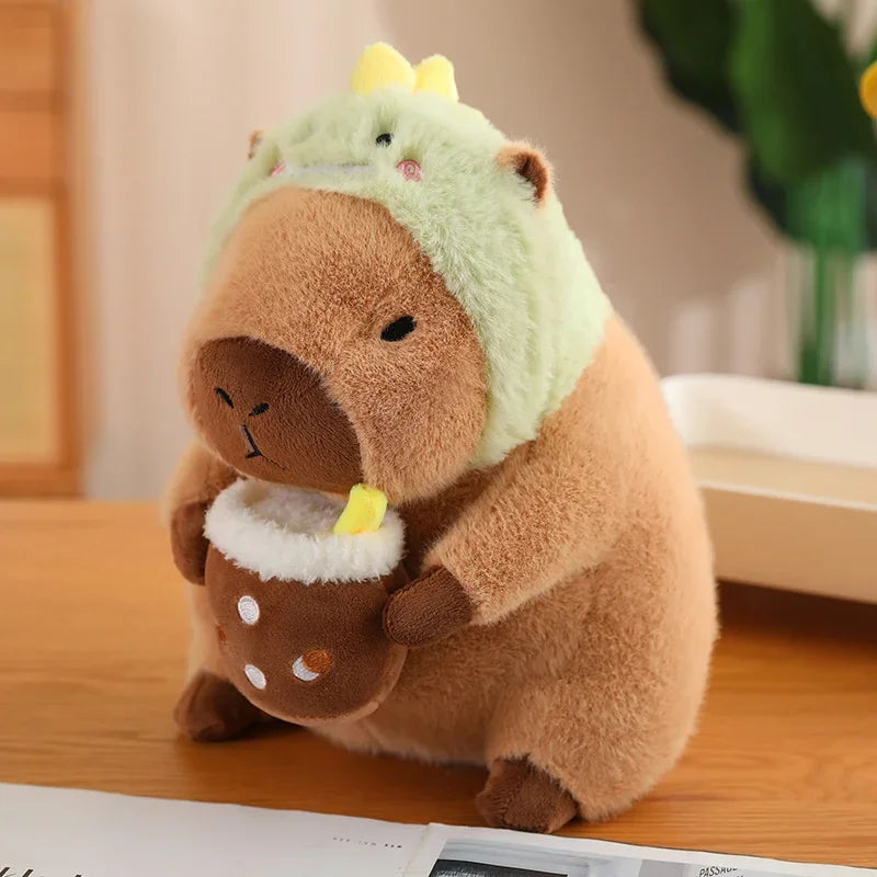 Capybara Plush Toy Simulation Capibara Cosplay Unicorn Dinosaur Dress Boba Bread Fruit Food Decor Birds Bubble Stuffed Animals