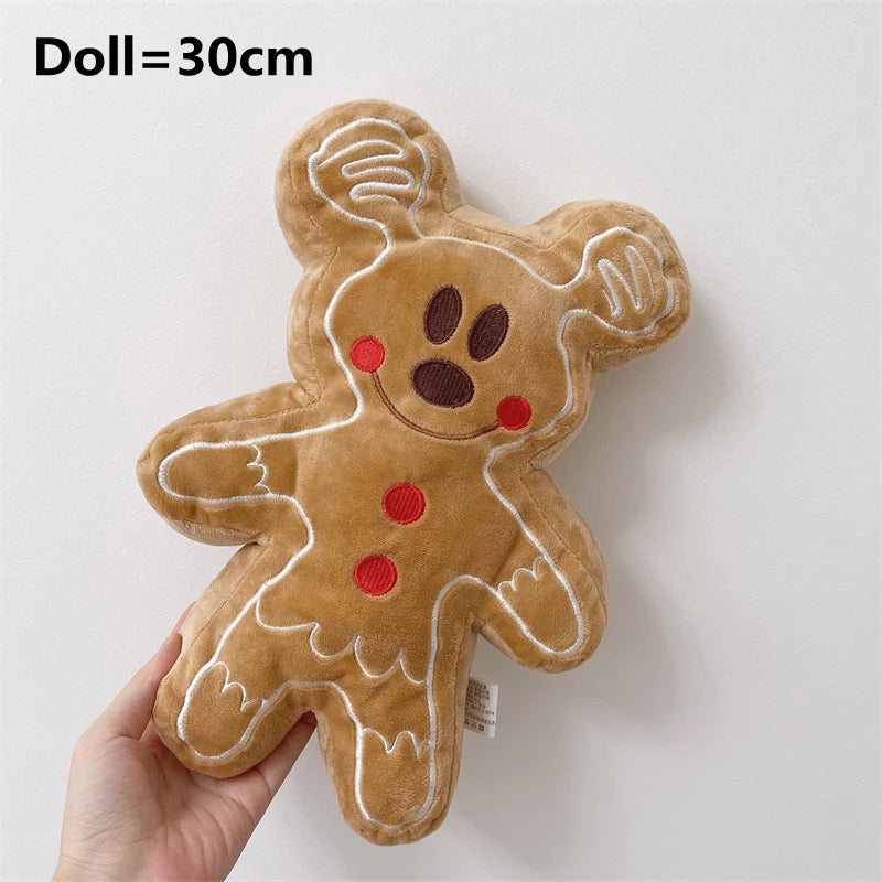 Cute Gingerbread Man Plush Toy Cartoon Soft Anime Biscuits Man Plushies Lovely Appease Doll Pendant Xmas Gifts for Girl