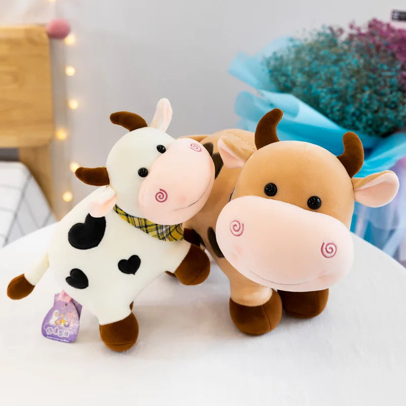 Cartoon Cute Cow Plush Toy Soft Animal Cattle Plush Toy Kawaii For Girls Cotton Animal Plush Doll Filled Home Decoration