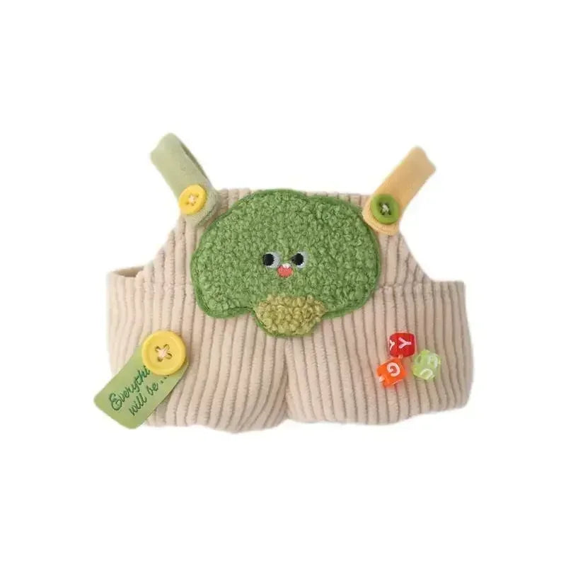 Vegetable Bento Strap Pants Hoodie for labubu clothing 17cm/15cm mini plush Doll Clothes Outfit Accessories macaron Clothes