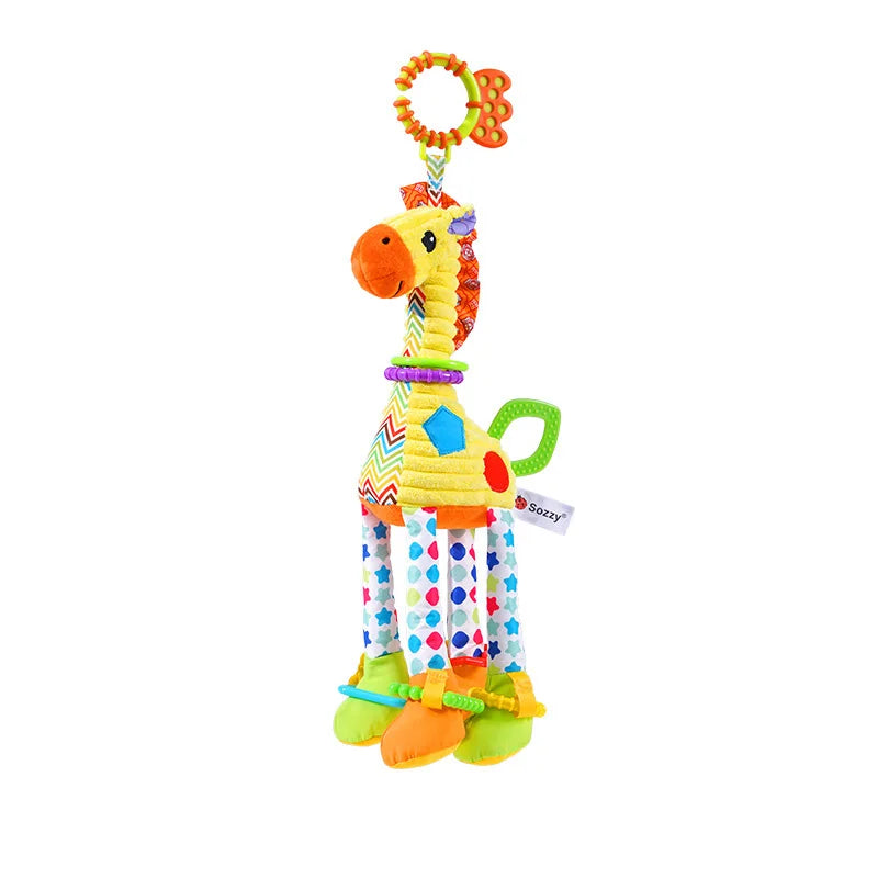 Soft Infant Crib Bed Stroller Mobile Hanging Rattle Baby Educational Toys Brain Developmental Hand Grip Cute Stuffed Animal Toys