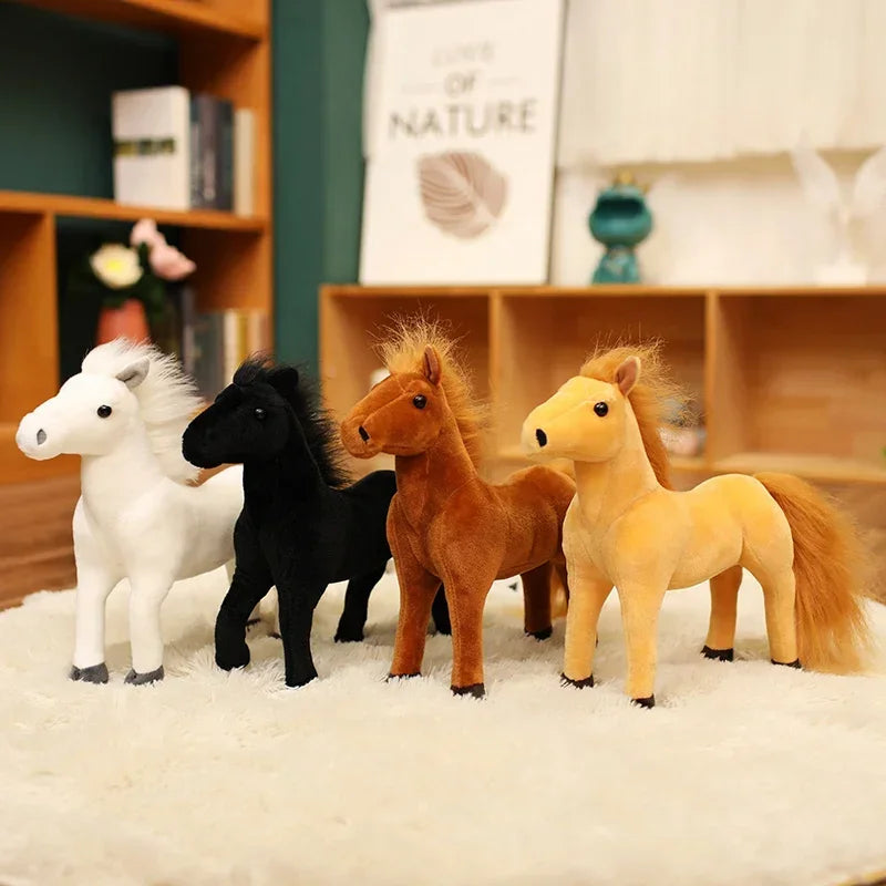 20/30/40cm New White Black Brown Yellow Horse Plush Animal Stuffed Toys Simulation Stuffed Pillow Soft Creative Hot Sale Gift