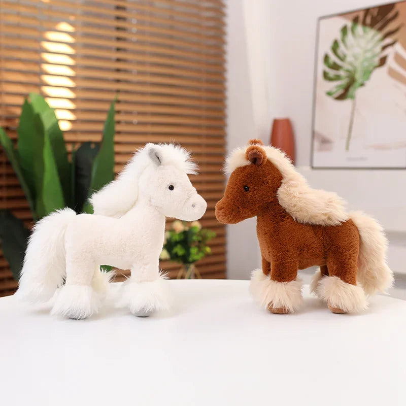 Super Simulation Horse Plush Dolls Stuffed Animal High Quality Super Realistic Pony Plush Toy Classic Birthday Gift For Children