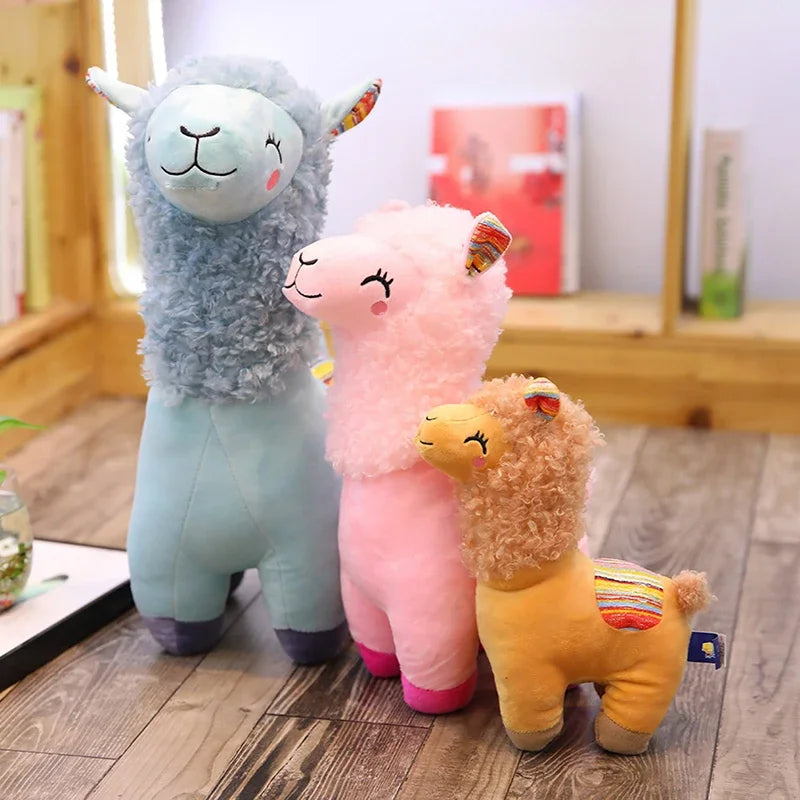 25cm Smile Alpaca Llama Plush Animals Toy Cute Stuffed Doll Household Throw Pillows Home Decoration Kids Toys Birthday Gifts