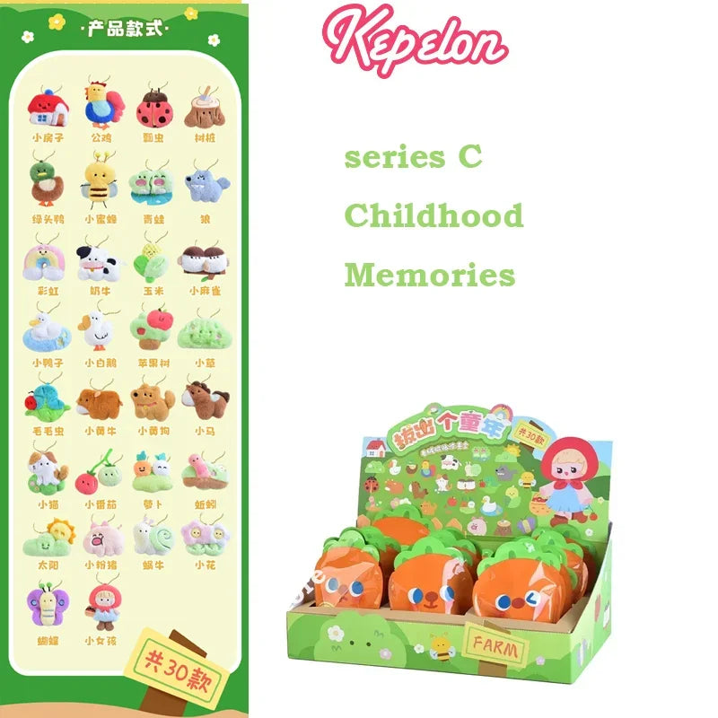 Kepelon Kawaii Figure Magnetic Sticker Blind Box Collection, 30 Bags/Box Creative Plush Toys,Cute Animal Figurines Gift Toys