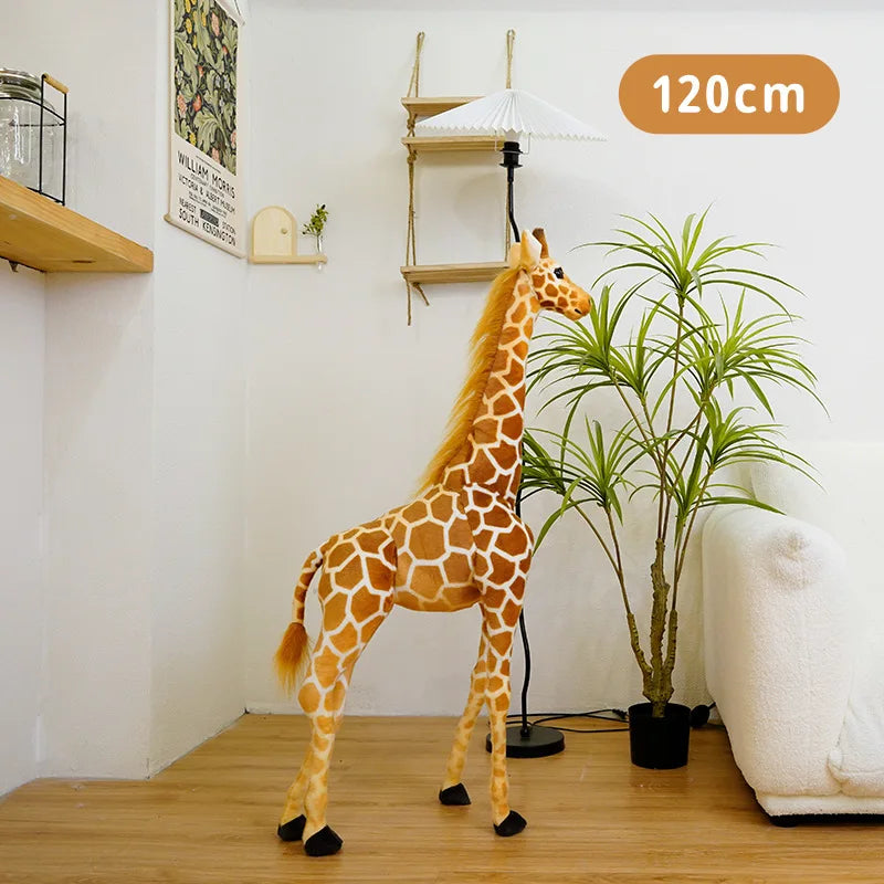 50-140cm High Quality Giant Real Life Giraffe Plush Toys Stuffed Animal Doll Soft Kids Children Baby Birthday Gifts Room Decor