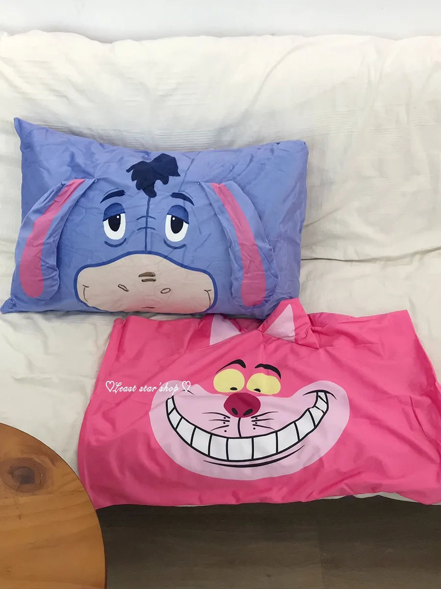 Eeyore Pillowcase Lovely Cheshire Cat Lucifer Cat Pillow Cover Cute Anime Grey Cat Pillowcase Bed Home Decor Gifts Girl