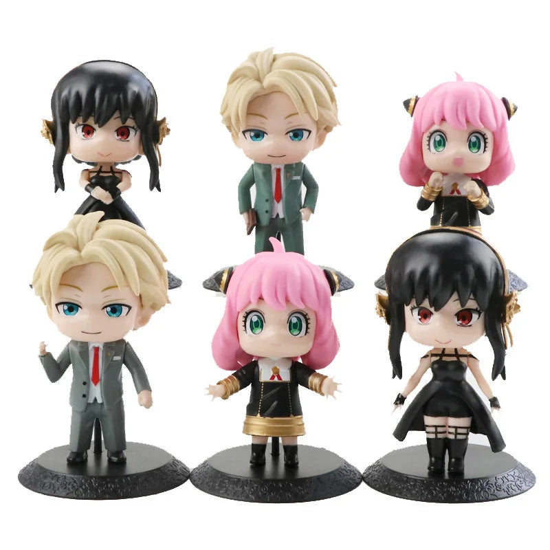 6Pcs SPY x FAMILY Anime Figures Anya Forger Loid Forger Yor Forger SPY FAMILY Pvc Action Figure Model Toys Doll Collection Toy