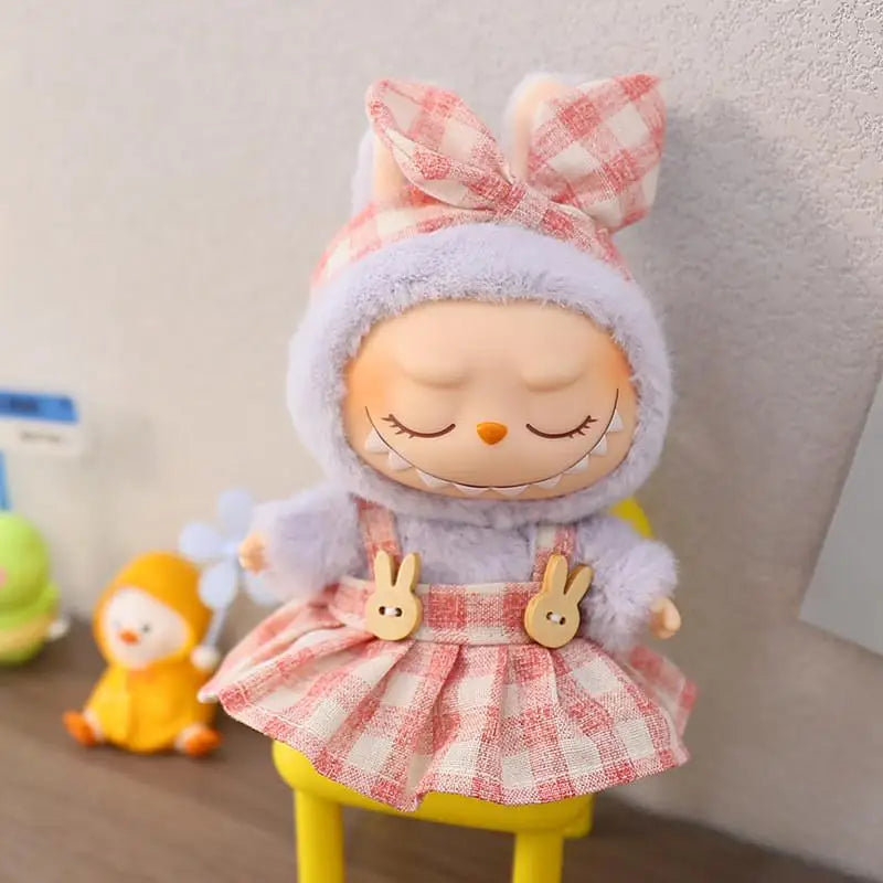 For Labubu clothes plush vinyl face doll pendant Labubu sitting party series Dolls Accessories Cute Decoration Little Clothes