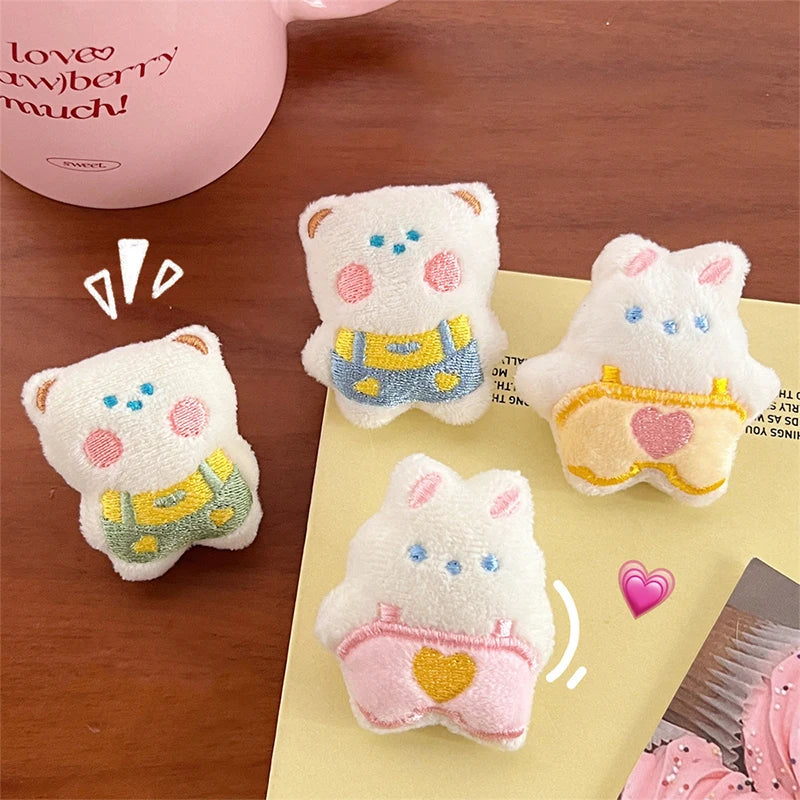 Cute Plush Doll Brooches Cartoon Bunny Bear Brooch Pin Clothing Backpack Decoration Jewelry Gifts For Girls Children