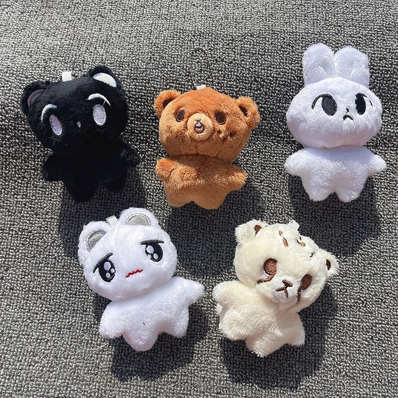 1pc Kpop Cartoon Cheetah Lee Doyoung Mark Same Plush Keyrings Q Styles Mini Gomdo Lee Taeyong Keychains Key Rings Bag Pendants