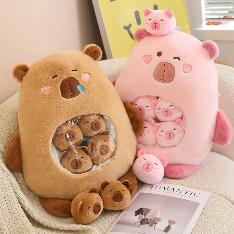 40x45CM Cute Capybara Plush Toy Kawaii Fluffy Capybara Decompression of Porpoise Stuffed Animals Kids Gift Home Decoration