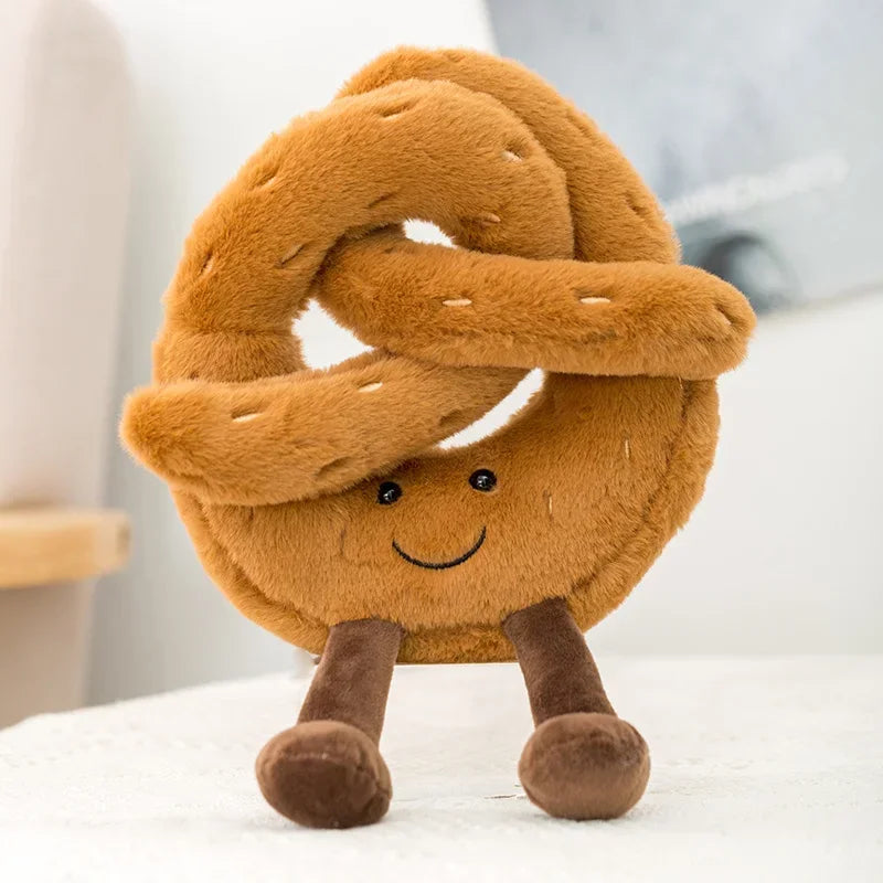 New Small Size Cartoon Figure Pretzel Crossant Toast Bread Doll  Food Toy Stuffed Plush Decor Birthday Giftsids Gift Sofa Room