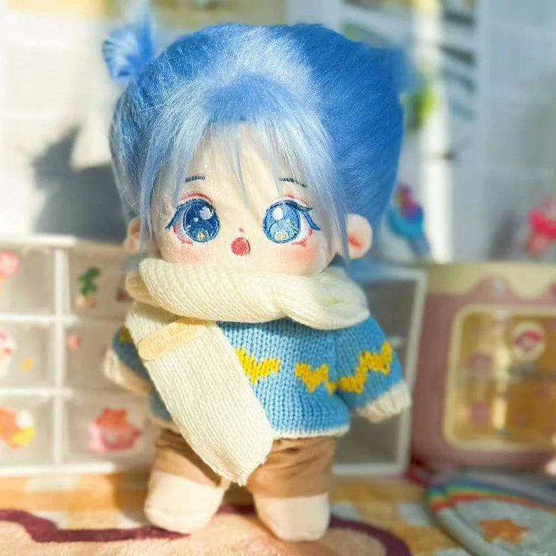 20cm New Plush Cotton Doll Idol Stuffed Super Star Figure Dolls Twelve Constellations Doll With Clothes Can Change Clothes Gift