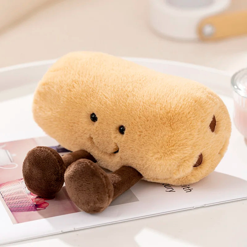 Jellycats Cute Plush Toast Bread Pretzel Croissant Baguette Toy Stuffed Food Bread Soft Doll Birthday Christmas Gift for Kids