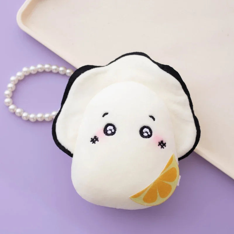 1Pc 10cm Funny Oysters Plush Pendant Toys Lovely Simulation Oysters With Pearl Chain Dolls Mobile Phone Bag Keychain Decor Gift