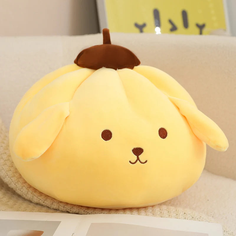 20/30/40cm Sanrio Plush Toys Kawaii Round Cinnamoroll Pom Pom Purin Plush Pillow Cute Chubby Sofa Cushion Soft Sleeping Pillow