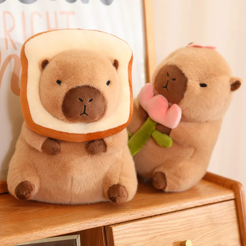 New hot20cm Cute Turtle Backpack Capybara Anime Fluffty Toy Soft Capybara Plush Toy Simulation Stuffed Animals Kawaii Plush Doll