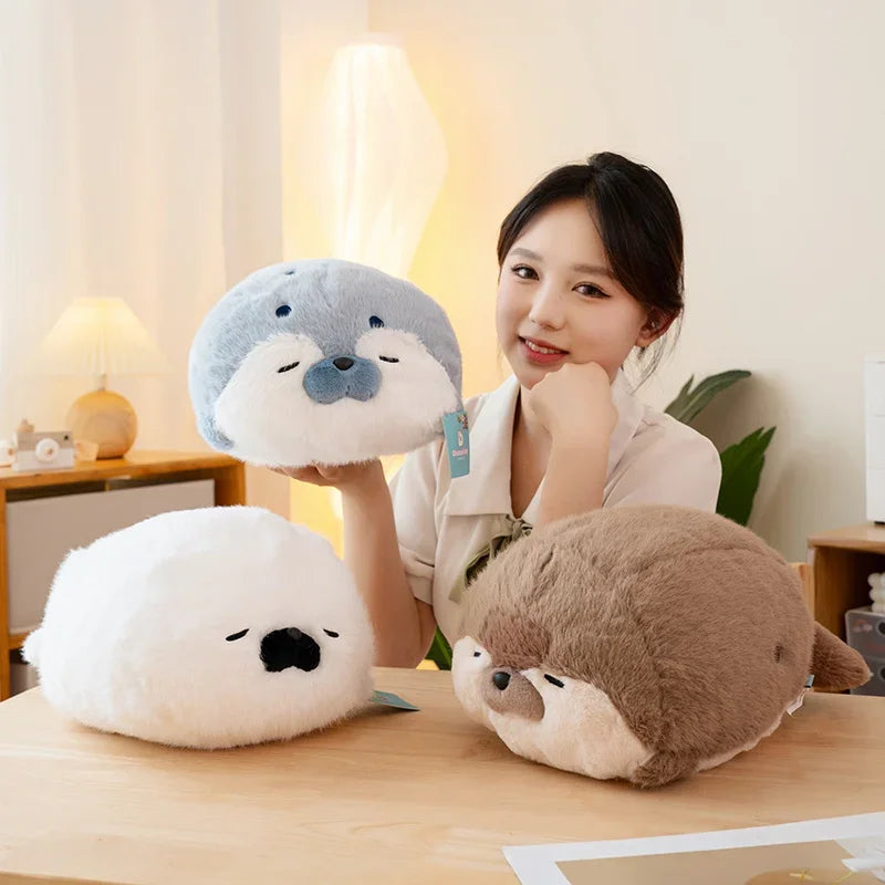 Lovely Sea Lion Seal Plush Toy Stuffed Animal Sea Otter Soft Doll Sleeping Pillow Sofa Cushion Cute Christmas Birthday Gift