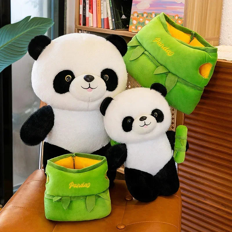 Cute Panda Doll Plush Toy Bamboo Dolls Soft Stuffed Animal Plush Plushie Pillow Toys For Girls Girlfriend Christmas Gifts Kids