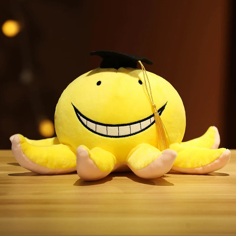 Cute Korosensei Doll Japanese Anime Stuffed Yellow Octopus Plush Toy Assassination Classroom Plushie Decorative Pillow For Sofa