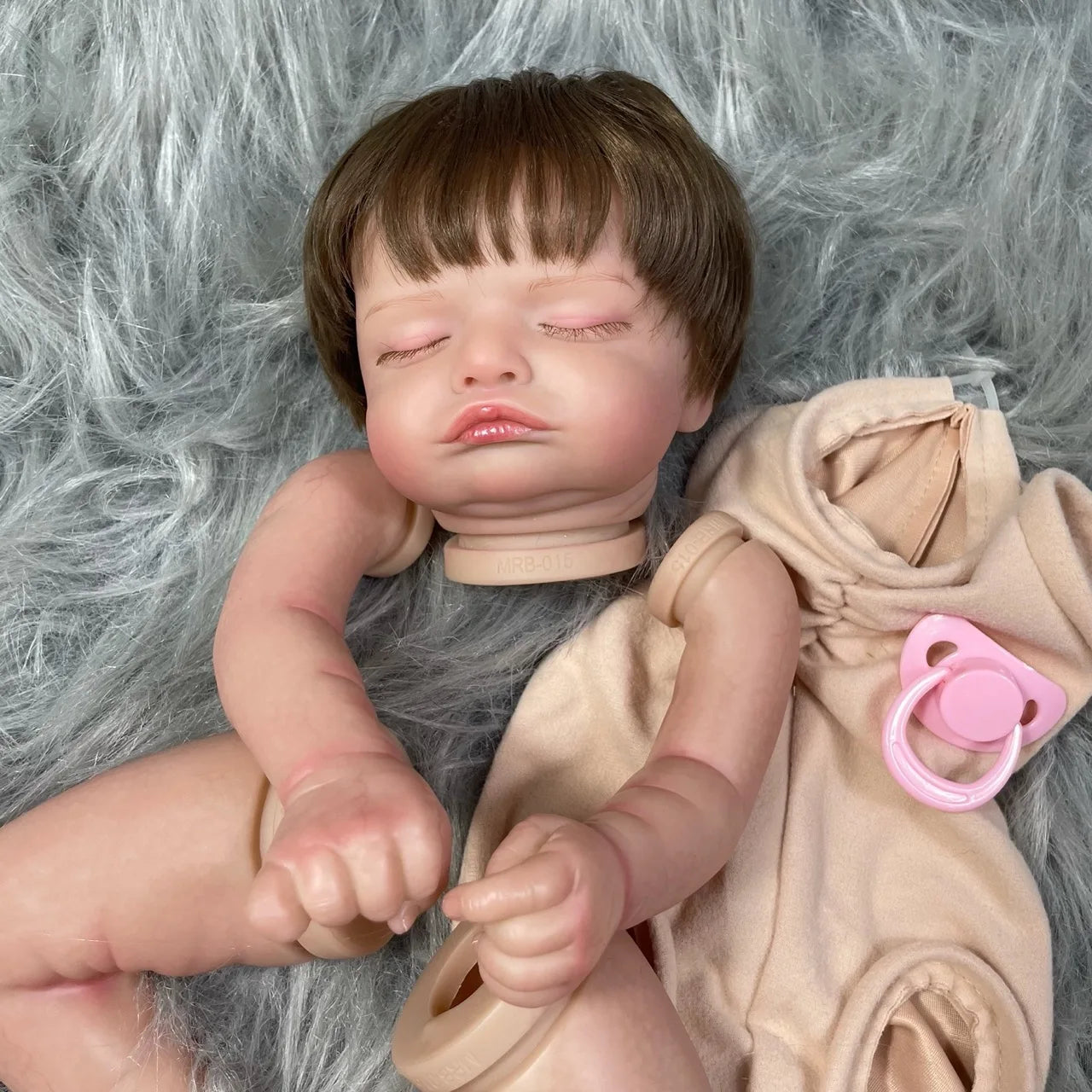 19Inch Painted Reborn Doll Kit Rosalie With Rooted Hair and Cloth Body Unassembled DIY Doll Parts Toy