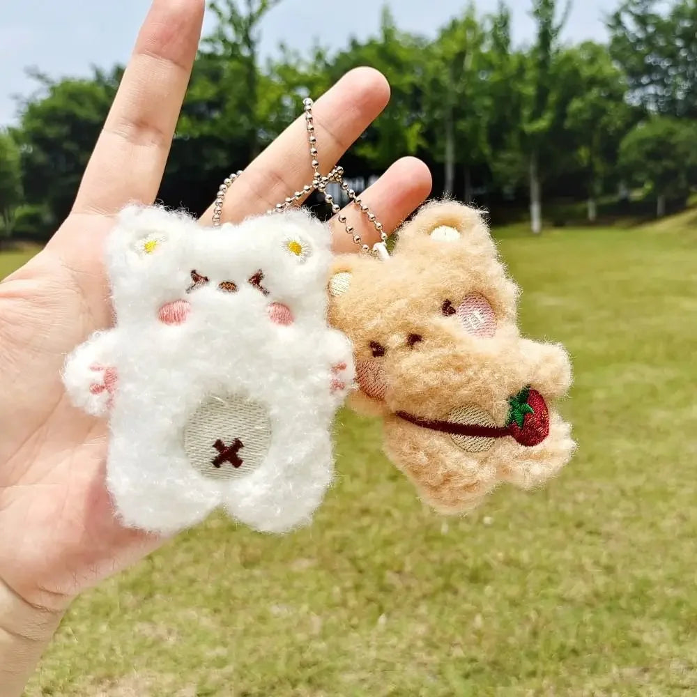 Hobbies Plush Bear Shaped Keychain Blue Pink White Pink Mini Key Pendant Plush Doll Pendant