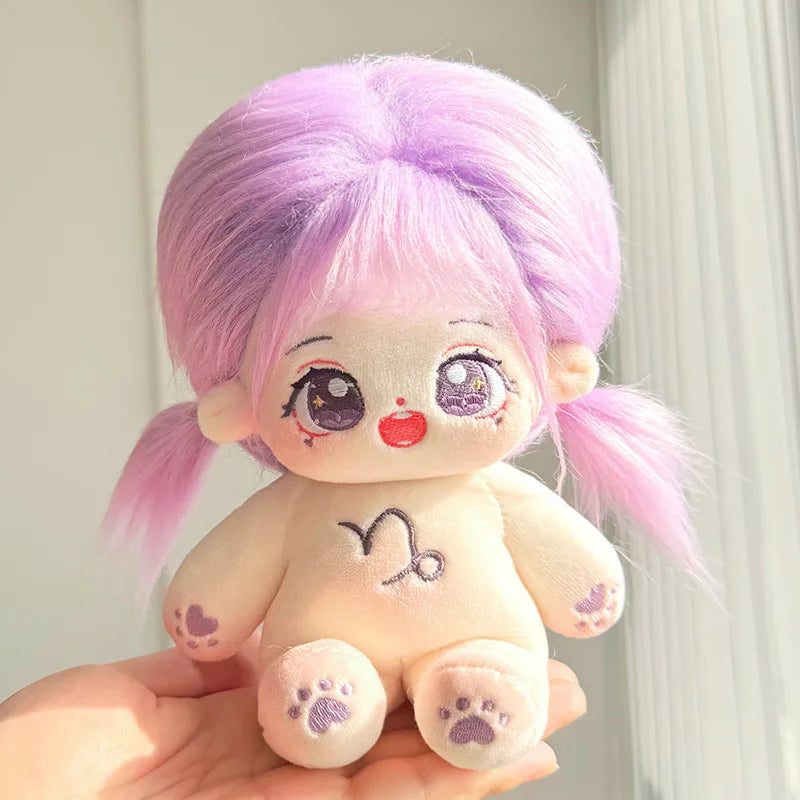 20cm Kawaii Plush Cotton Doll Idol Stuffed Super Star Figure Dolls Twelve Constellations Doll Can Change Clothes Gift