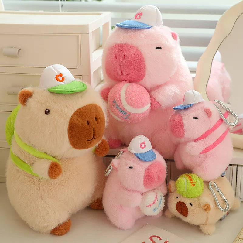 New Rytanda Capybara Clap Circle Toys Hold Ball Knapsack Pendant Pink Capybara Plush Hand Ring Fun Pop Kids Christmas Gift