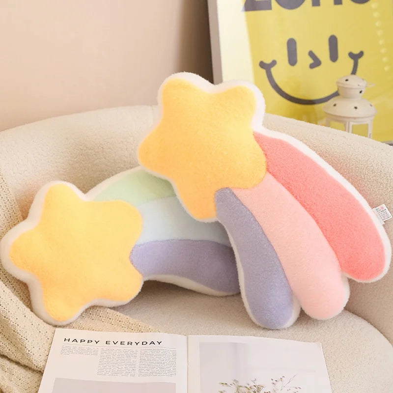 Rainbow Color Party Plush Pillow Soft Moon/Rainbow/Star Stuffed Cartoon Cushion Toy Doll Home Decoration Sofa Pillow Gift