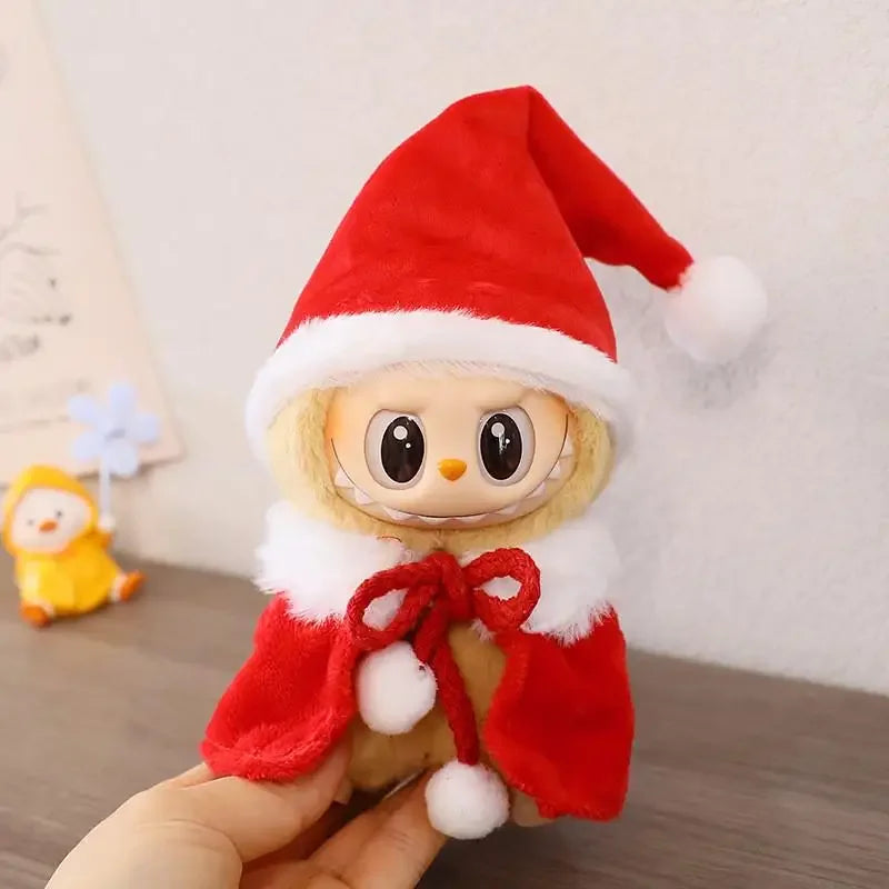 For 17 cm labubu decoration outfit clothes Christmas cape set Dolls Accessories Cute Decoration Little Clothes