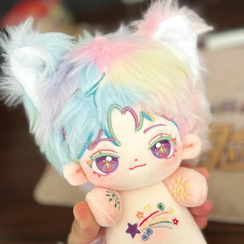 20cm Butterfly/Peach/Rain Plush Human Doll Figure Baby Doll Cute Face Kawaii Nude Cotton Body Dolls Stuffed Plushies Toys Gift