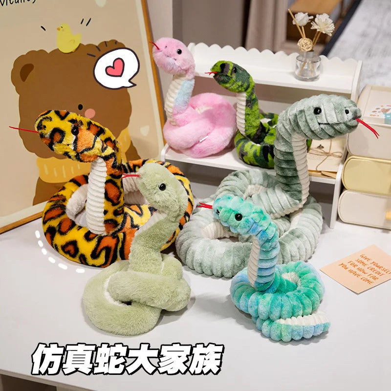 Big Size Snake Plush Anime Toys Cartoon Wild Animal Snake Stuffed Doll Kawaii Room Decor SnakeCushion Kids Xmas Gifts