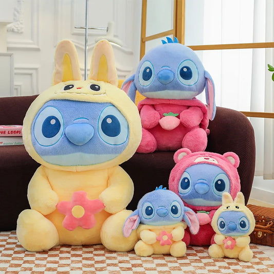 20/30cm Disney Stitch Plush Toy Strawberry Bear Style Stitch Children's Christmas Pillow Doll Batch Anime Pillows Doll