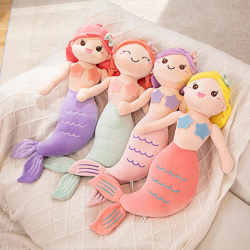 45/60/80CM Beautiful Mermaid Plush Toys Soft Stuffed Cartoon Anime Figure Doll Cute Sea-maid Plush Pillow Cushion For Gifts