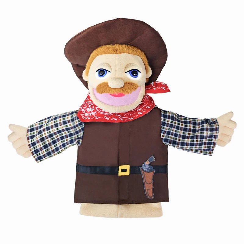 Simulation Cartoon Profession Series Big Hand Puppet Plush Doctor Police Officer Nurse Teacher Job Puppet Ventriloquism Doll