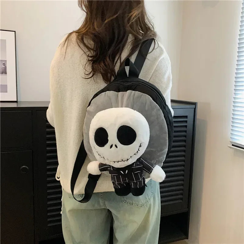 Jack Skellington Plush Children'S Backpack The Nightmare Before Christmas Cartoon Doll Bag Kids Halloween Candy Backpack Gifts