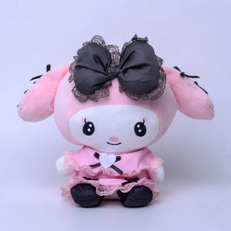 Kawaii Sanrio Keychain My Melody Pink Plush 24cm Throw Pillow Black Kuromi Bedroom Decortation Girls Birthday Gift