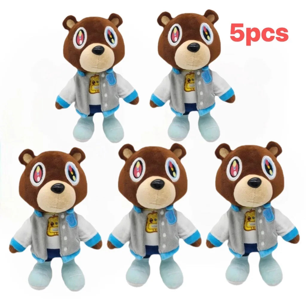 26CM Kanye Teddy Bear Plush Toys Cartoon Stuffed Soft Bear Dolls Life-like Cute Suit Vest Blue Camouflage Kanye Toys Pillow Gift