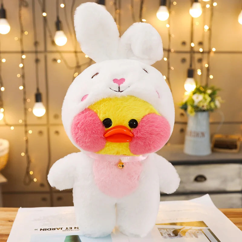 30cm Kawaii LaLafanfan Transformed Panda Yellow Duck Plush Stuffed Soothing Toys Soft Animal Dolls For Girl Kids Birthday Gifts