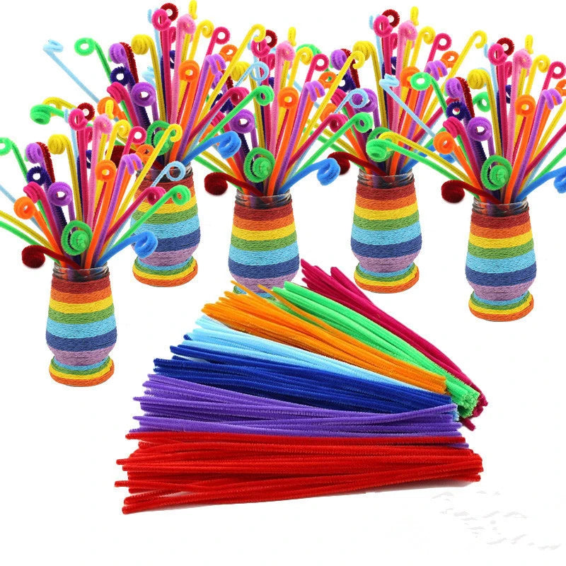 50/100pcs 30cm Chenille Stems Pipe Cleaners Kids Plush Educational Toy Colorful Pipe Cleaner Toys Handmade DIY Craft Supplies