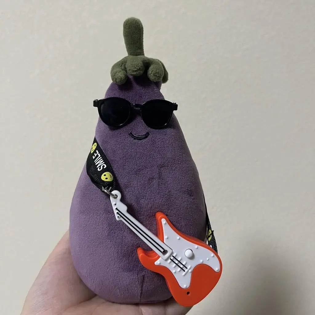 For Jellycat 17cm eggplant sunglasses guitar rock wear baby clothes accessories eggplant total summer travel match