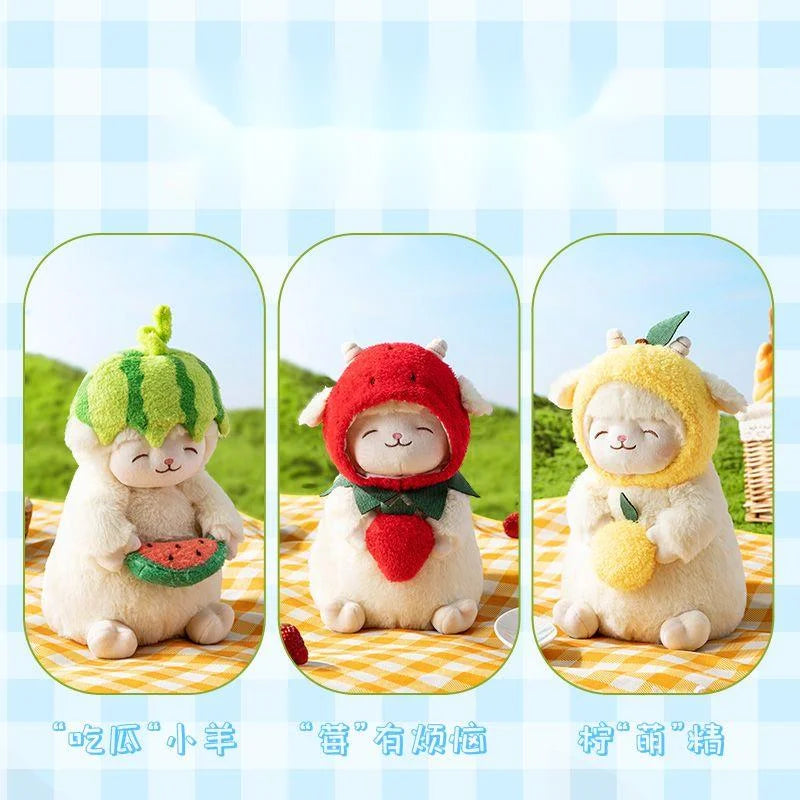 28cm Stuffed Sheep Plush Toy Eat Melon Stuffed Sheep Toy Watermelon Strawberry Lemon Plush Soft Toy For Kid Christmas Gifts