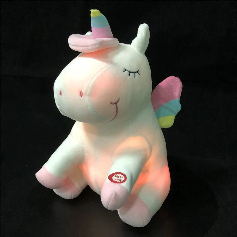 New Arrive 25/50cm Luminous Stuffed  Unicorn Toys Gleamy Animal Doll Lovely Animals Birthday Gift For kids Baby Super Quality