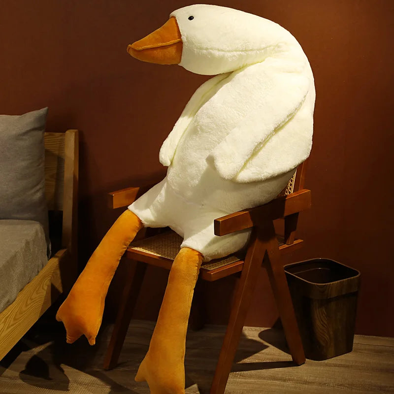 190cm Huge Duck Plush Toys Cute Big Goose Sleeping Pillow Cute Giant Duck Sofa Cushion Soft Stuffed Animal Doll Gift for Kids