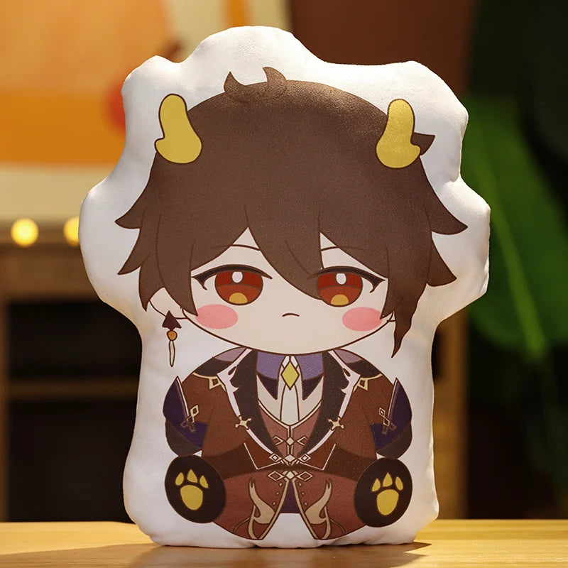 Genshin Impact Plush Toy Soft Cute Scaramouche Kazuha Lumine Yae Miko Throw Pillow Back Cushion Double-sided Printing Plushies